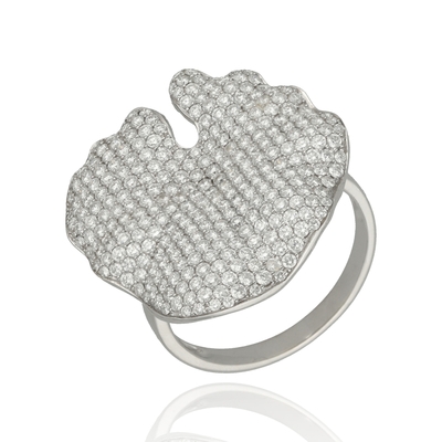 Fehér arany gyűrű 55-ös méret (B10566_3I)